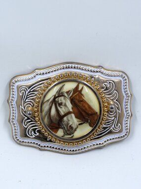 Horse Equine or Equestrian Multi Color Belt Buckle - No Belt